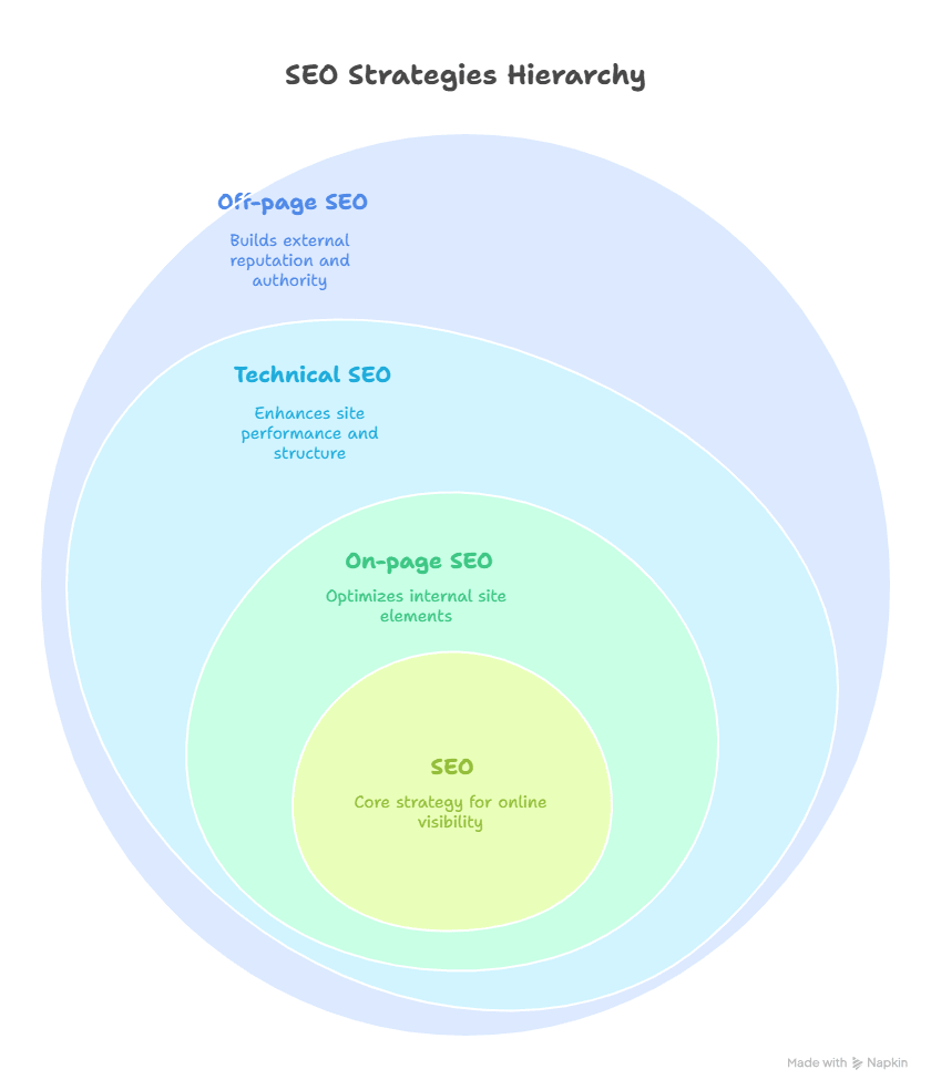 On Page SEO vs Technical SEO vs Off Page SEO