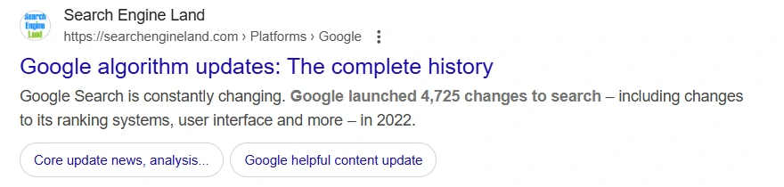 creenshot of Search Engine Land’s blog