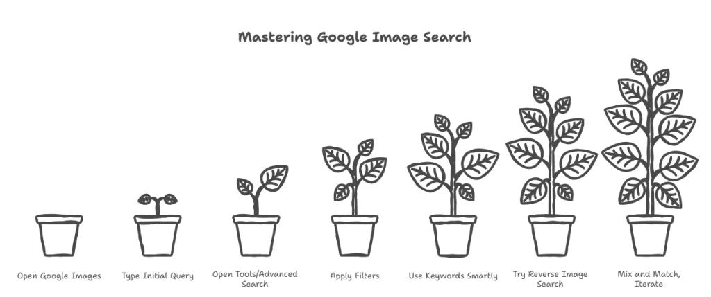 Image 1.2. Infographic showing the stages of advanced image search