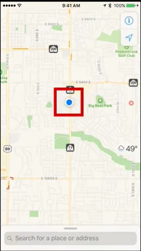 Image 1.2. Screenshot pointing at Pin in iPhone