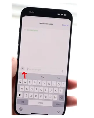 Image 1.3. Screenshot pointing at ‘+’ in iPhone