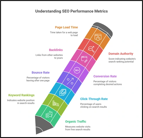 Image 1.2 Infographic showing the main SEO performance metrics