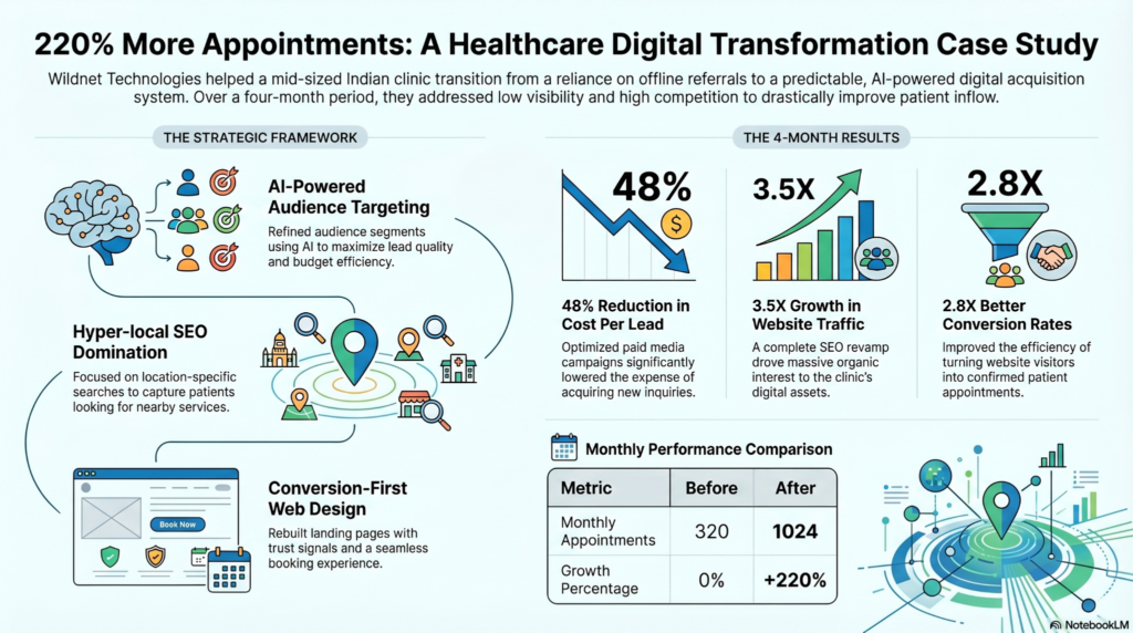 220% Appointments Increased via our Marketing for Healthcare Services campaigns